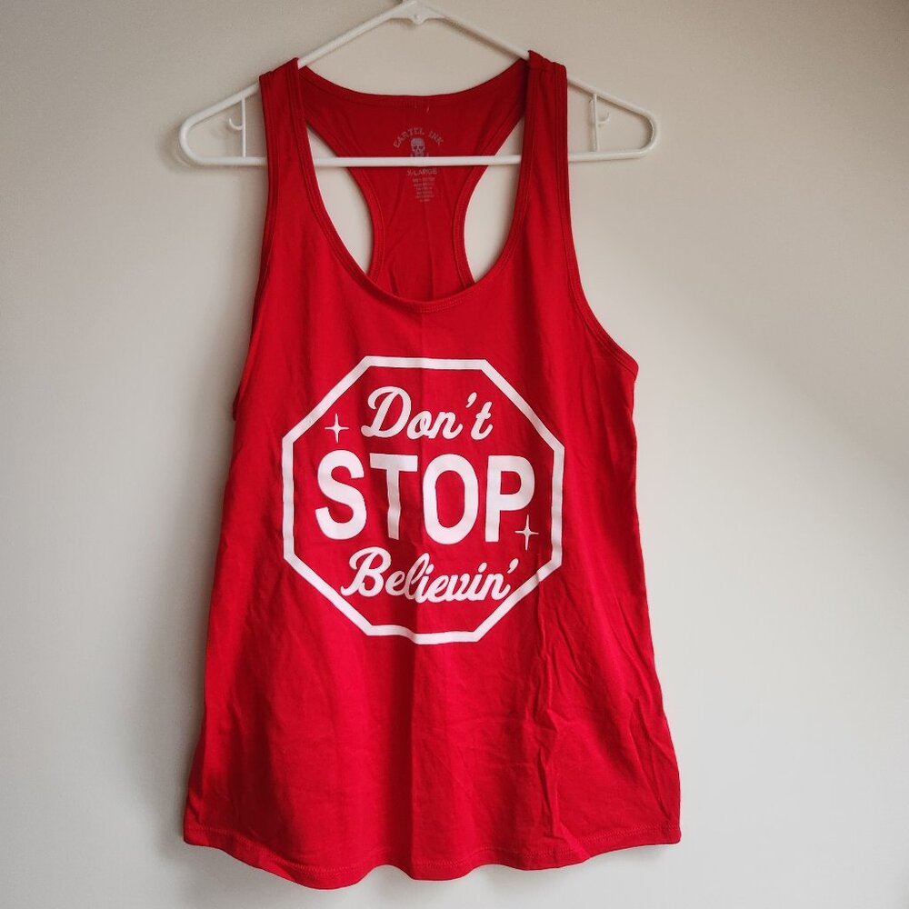 Cartel Ink Racerback Don't Stop Believin' Tank Top XL